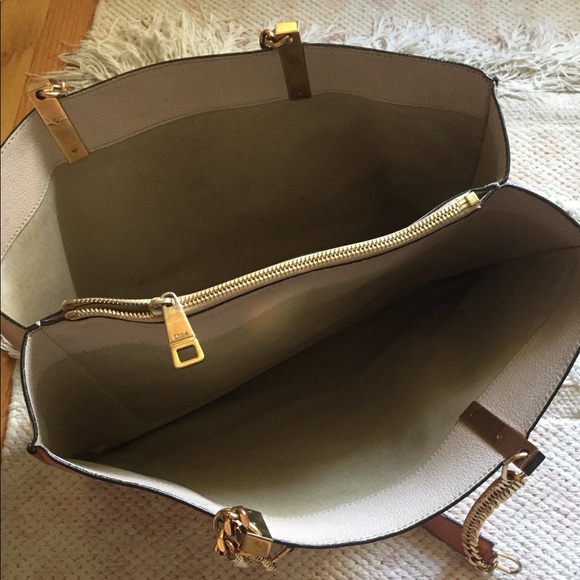 Authentic Chloe Black Orange Colorblock Chain Tote - Picture 8 of 8